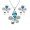  Platinum plated sky blue crystal flower pendant with earrings